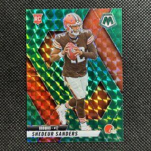 2025 Panini Mosaic Shedeur Sanders Green Mosaic Prizm RC #302 Rookie Browns